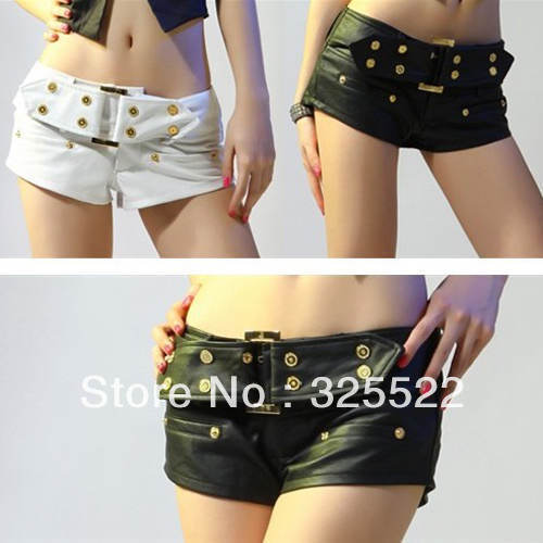 Hot Sale Lady's Higher Quality PU Leather Fashion Shorts Pole dancing Shorts C55