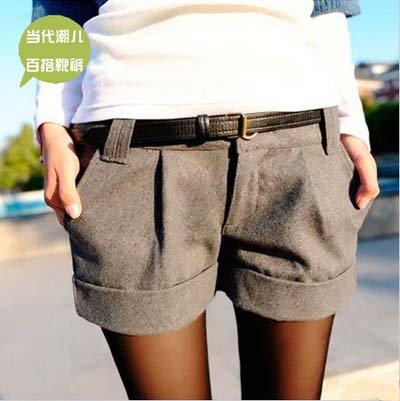 Hot Sale Leisure Autumn/Winter Shorts Women Shitsuke Black/Gray S to XXL Boot Pants Buttons Clothing