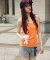 Hot Sale Letter Printed Drawstring Short Pants Grey QM12091405