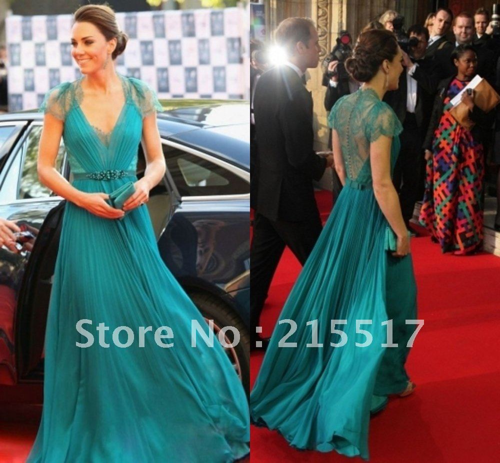 HOT SALE Long Chiffon Sleeve Celebrity Pageant Evening Formal Dress Prom Gowns