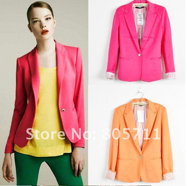 Hot Sale Many Colors Lapel Professional Business Suits One Button Women's Jackets Drop Shipping