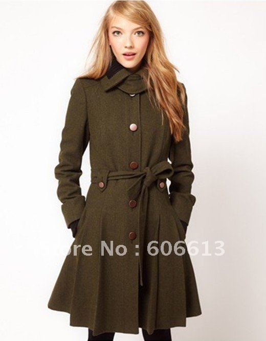 Hot Sale!Military Style Trench Coat For Women,Lady's Winter Warn Slim Autumn Overcoat,Free Shipping