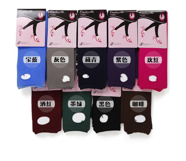 Hot sale multi color velvet heel press lady tights stockings on wholesale