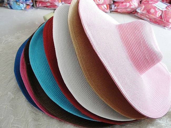 Hot sale Multi-colors Straw Beach Cap, Women Large Wide Brim Floppy Beach Hat, Foldable Sun Hat Silk Ribbon together