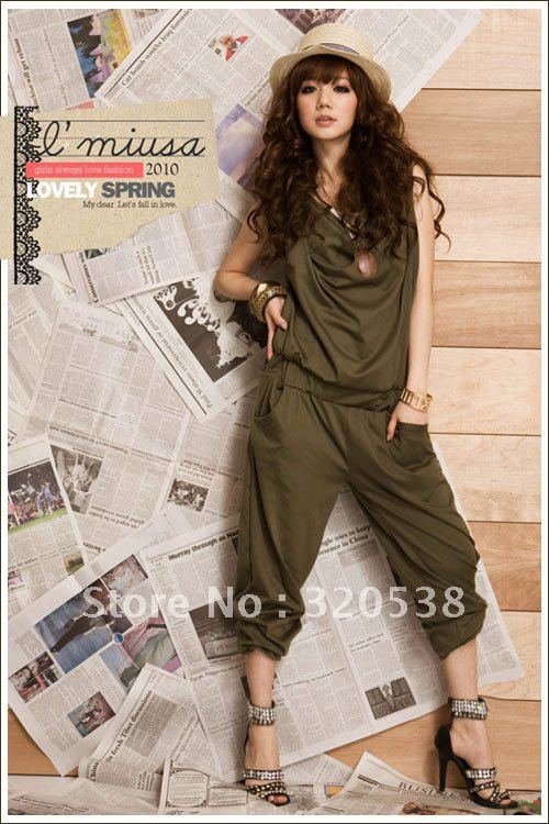 Hot Sale!New Arrival!Ladys Sexy Vest Suits Jumpsuits Y532 Green Black