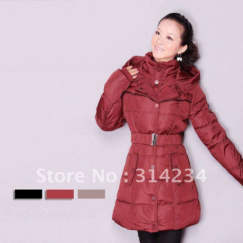 Hot sale new design!Down jacket 2012 winter women plus size medium-long  hoodies coat XL to XXXL free shipping