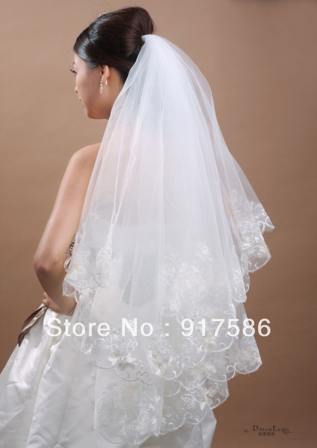 Hot Sale new style about Lace  White Wedding Bridal Veil