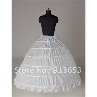 Hot sale Newest Gorgeous White 6 HOOP PETTICOAT crinoline SLIP Underskirt BRIDAL WEDDING dress Hot Sale!