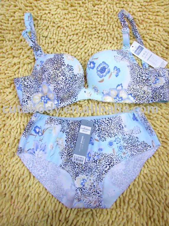 hot sale printing seamless woman sexy bra sets lingerie