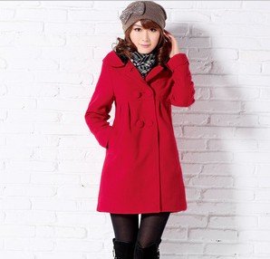 Hot Sale RED,GRAY,BLACK,COFFEE Korean Clothes Ladies Slim Windbreak Casual Coat Trench Coat Long OutWear TJI8370A