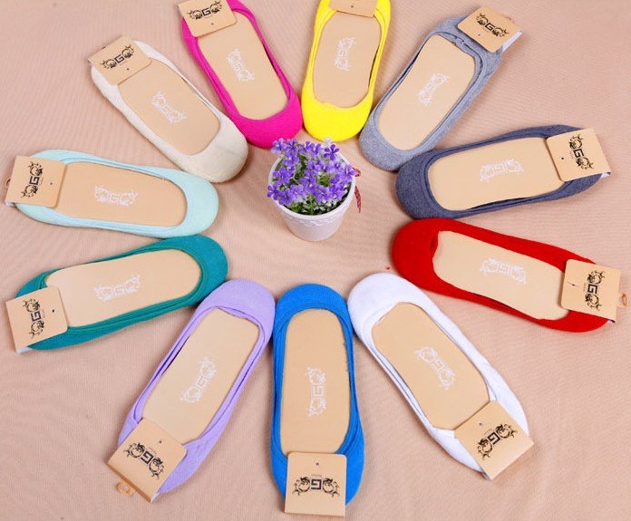 Hot Sale,Simple Women Cotton  Invisible Boat Socks,20 Pair/Lot+Free shipping