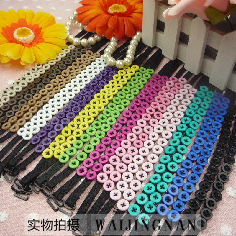 Hot Sale Solid Candy Color Button Elastic Bra Straps Mixed Colors Wholesale Factory Price