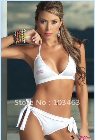 Hot Sale Solid Sexy Bra and Brief Sets Lingerie Sexy Intimates Halter Sexy Ladies'  Underwear White/Black Color 4031