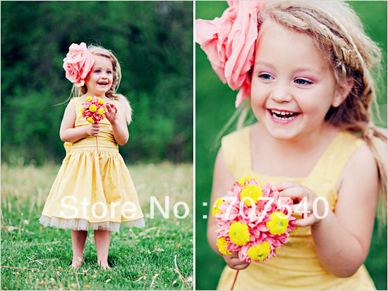 Hot Sale spaghetti straps Flower Girl dress Custom-size/color wholesale/retail