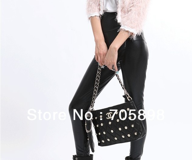 HOT SALE!! Thin section matte high waist stretch faux leather pants Free shipping