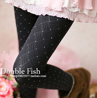 Hot Sale W13 spring and autumn Women stockings round dot secret pocket velvet pantyhose legging free shipping