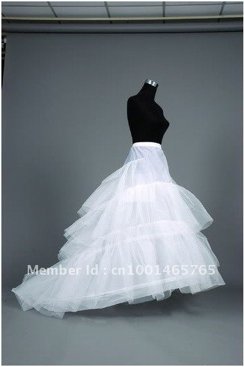 Hot Sale White 2-Hoops Train Wedding Dress/Gown Petticoat Crinoline Underskirt