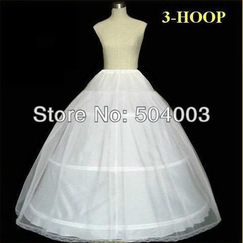 Hot Sale White 3-Hoop Petticoat/Underskirt/Underdress/Slip Wedding Dress Petticoat Crinoline Bridal Accessories