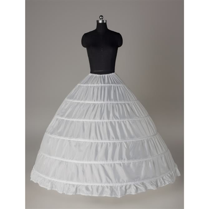 Hot sale white 6-hoop wedding dress ball gown petticoat underskirt Bridal bride new hot
