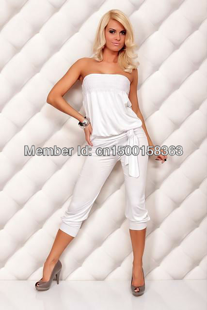 Hot Sale White Free Shipping Sexy underwear jumpsuit,lady's Women's dress strapless Off Shoulder Ourdoor Casual dress #4005