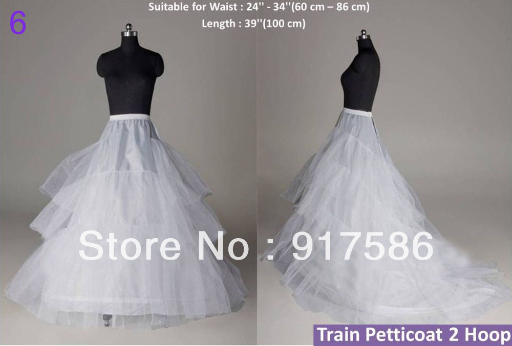 Hot sale  white Wedding Gown Train Petticoat Crinoline Underskirt 4-Layers