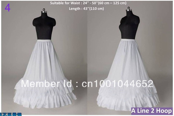 Hot sale white Wedding Gown Train Petticoat Crinoline Underskirt