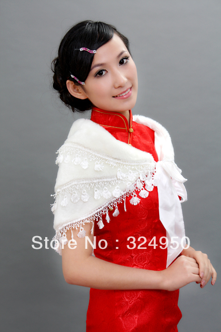 Hot Sale Winter White Wedding Dress Outerwear Shawl Scarf  Bridal Wraps YZ122203