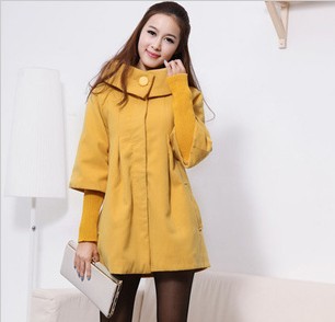 Hot Sale women's coat/trench for autumn and winter for woman fashion YELLOW,PINK,RED,BEIGE TAJI9932B
