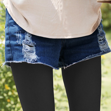 Hot sale Women's denim beggar pants distrressed high waist plus size denim shorts female loose