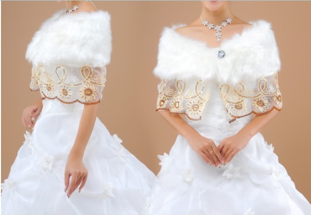 Hot Sale Women Wedding Accessories White Wraps Warm Shawl Free Shipping Bridal Cape