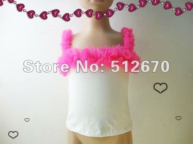 hot sales 100% cotton white T-shirt/ tops/tank tops/vest with lace for baby girls(various color to choose)
