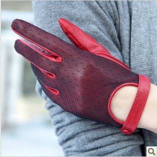 Hot sales! autumn and winter new arrival women's short design fashion lace belt clasp sexy sheepskin genuine leather gloves