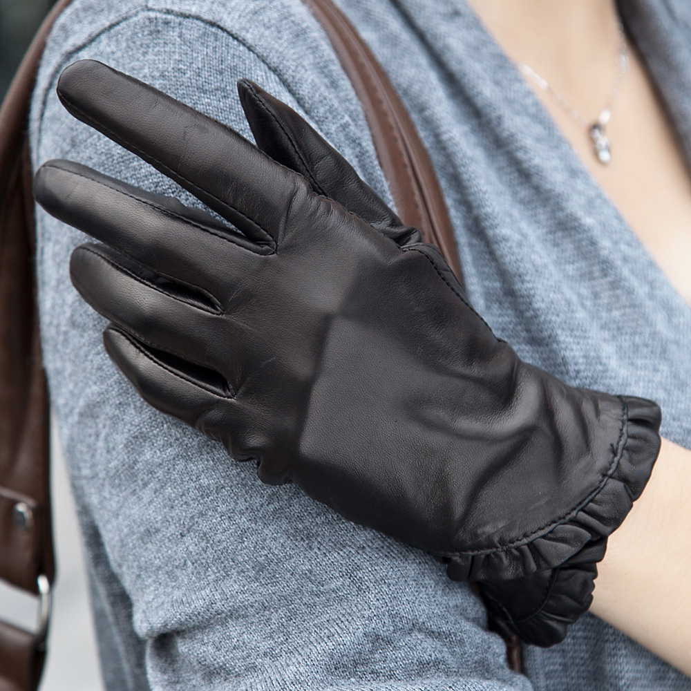 Hot sales! autumn and winter new arrival women's thickening thermal sexy sheepskin long design genuine leather gloves