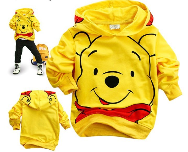 Hot sales baby cartoon Hoodies coat boy's&girls Sweatshirts lovely pooh hoody baby clothling wear Sweater fleeces free shipping
