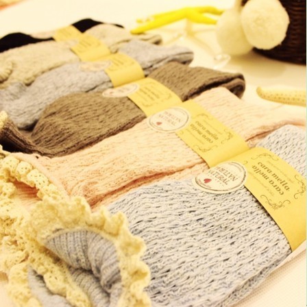 Hot Sales! Free Shipping  Lace Decoration 100% Cotton Women's sock ,Pile Of Pile Of Socks   HZX0100