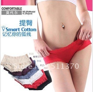 HOT Sales Free Shipping Sexy low waist bud silk edge bamboo fiber ladies underwear wholesale