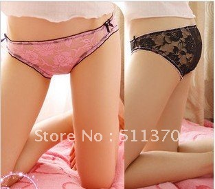 HOT Sales Free Shipping Sexy pop hollow out rose bud silk underwear wholesale