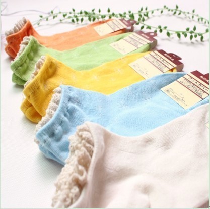 Hot Sales! Free Shipping  Vintage Lace Decoration Pure 100% Cotton  Socks HZX0075