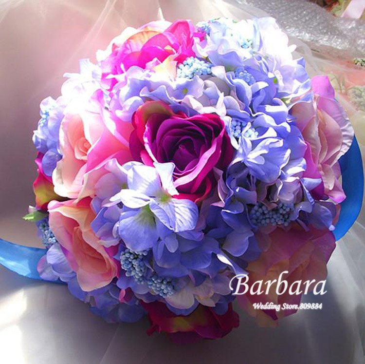 Hot Sales!   Super beautiful blue Wedding/Bridal bouquet Simulation flower Free shipping