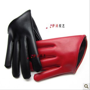 Hot sales!woman Leather short gulps gloves half gloves fashion winter fitness lovers cosplay