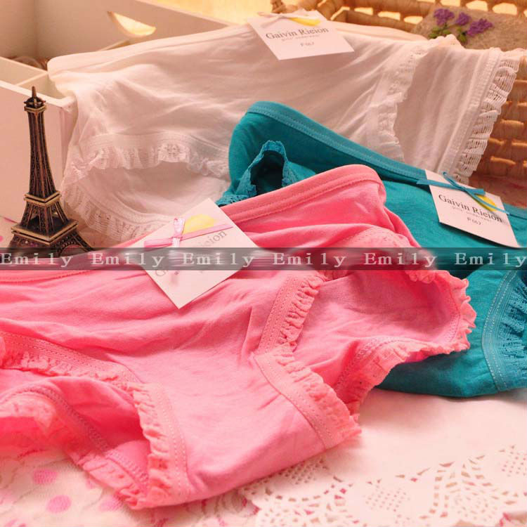 Hot sell 12 PCS women's underwear comfortable material Solid color lovely briefs