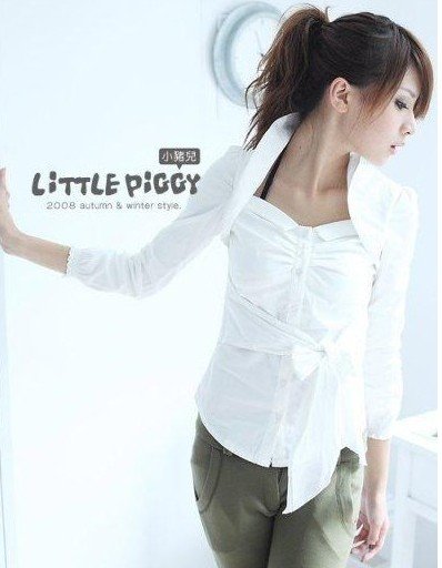 Hot Sell 2012 Fashion Ladies leisure shirt,pretty ladies blouse ,Womens Blouse,Ladys Shirt,OL Blouse,Womens clothing,White