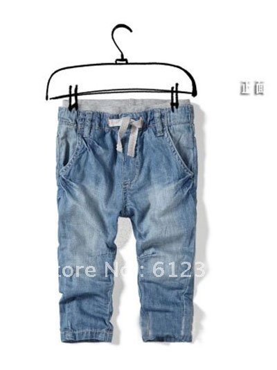 Hot sell Boys washing jeans baby pants elastic waist pants,children's garments/free shipping
