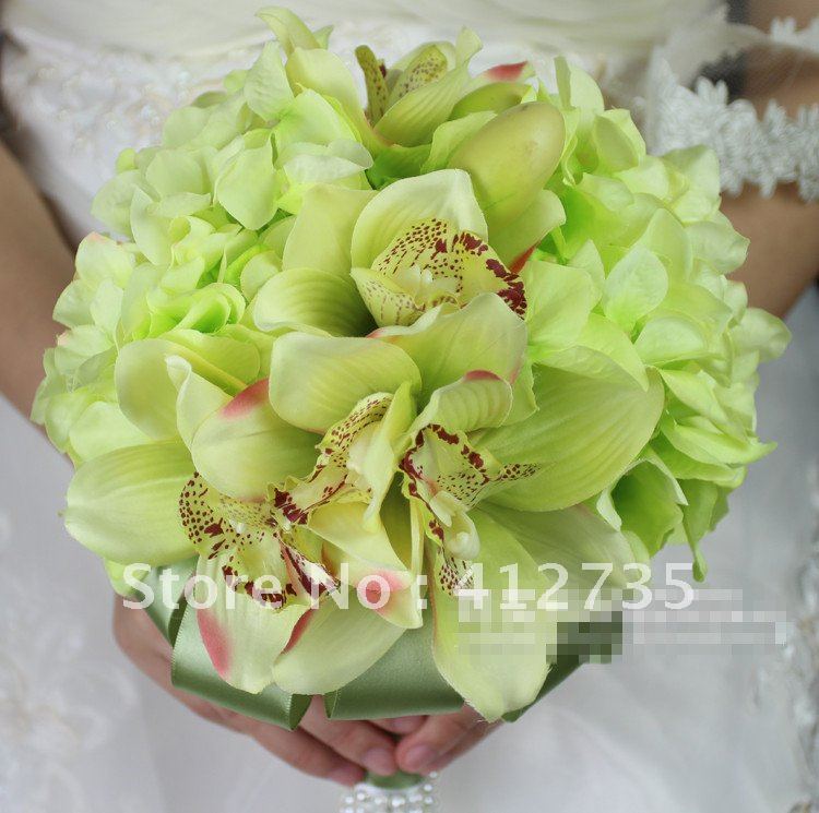 Hot sell bride flowers bouquet,High simulation silk flower, Korea Hydrangea,decorative flowers with pearl handle