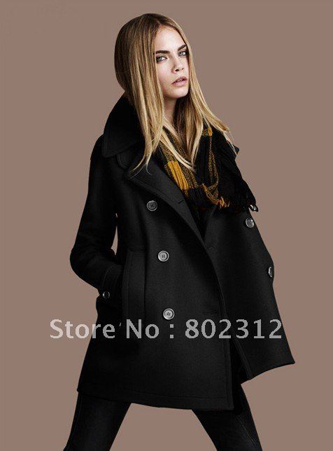 hot sell -College English from the wind coat /trench coats woman's color:Black brown,