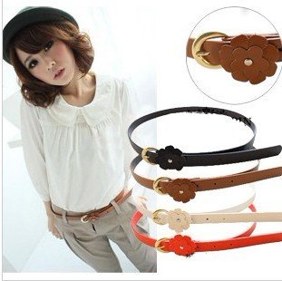 Hot Sell Fashion Korean Style Vintage  Lovely  Flower Leather Belt  Free Shipping Min.order is $15 (can be mix order)