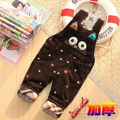 Hot Sell Free shipping Baby Clothes Bib Pants Romper winter  Baby Clothes Corduroy Thickening Trousers FC12791