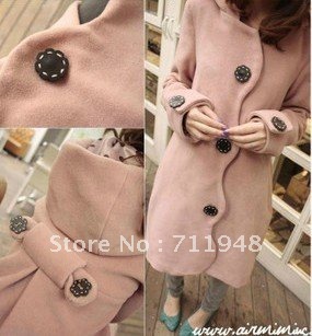 Hot sell! Korea Women coat lady's Cardigan winter Trench coats free shipping