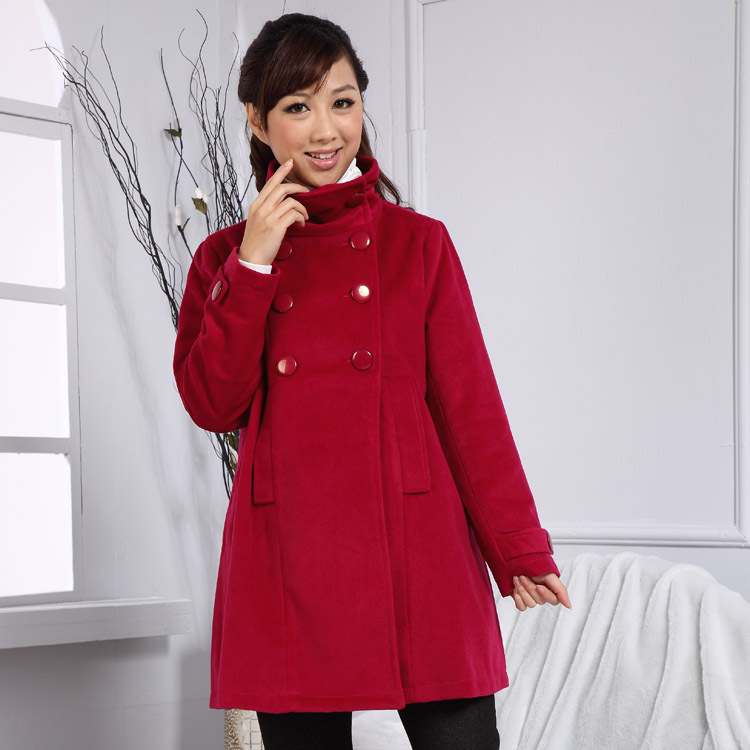 Hot Sell Lucky autumn and winter maternity clothing h8106 veronica then double breasted maternity outerwear overcoat skirt