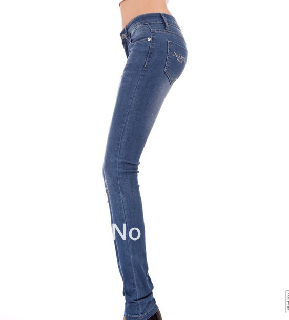 hot sell new arriveal fashion women jeans free shipping designer brand leggings ladies slim pencil pant  blue 2203